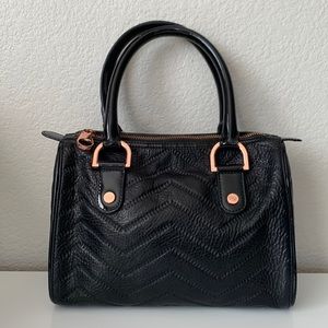 Leather Purse with Patent Handles